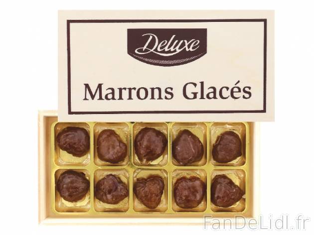 Marrons glacés premium , prezzo 8.49 € per 180 g, 1 kg = 47,17 € EUR. 
- Boîte ...