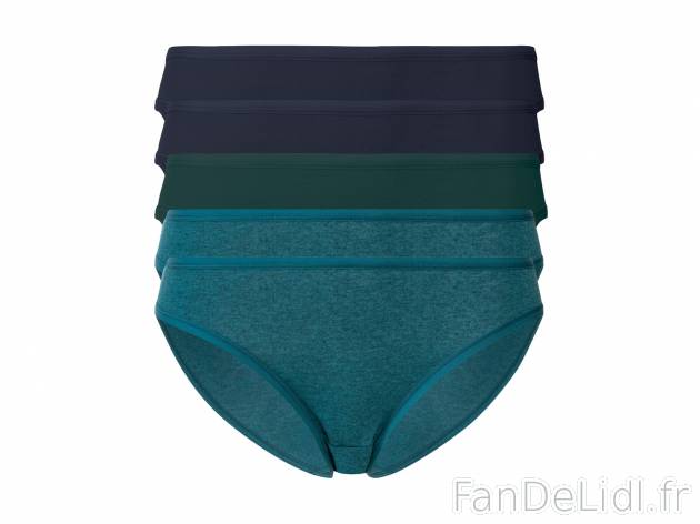 Slips femme , le prix 6.99 € 
- Du S au XL selon modèle.
- Ex. 95 % coton et ...
