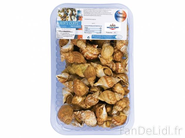 Bulots cuits , prezzo 2.99 € per 500 g, 1 kg = 5,98 € EUR.  
-      Elevés en France