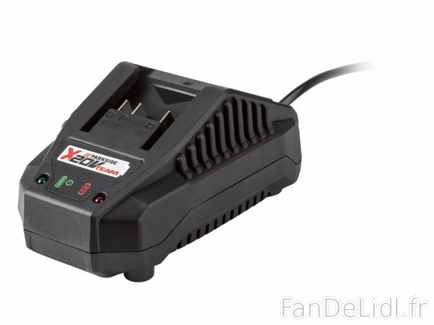 Chargeur pour batterie 20V Parkside, X20VTeam, le prix 9.99 € 
- 65 W
- Arrêt ...