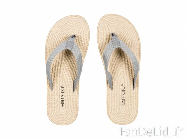 Tongs femme Esmara, le prix 3.89 € 
- Ex. bride TPU et semelle de propreté/semelle ...