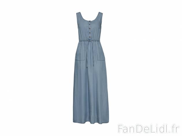 Robe longue , le prix 9.99 € 
- Du 36 au 48 selon modèle.
- Ex : Extérieur ...