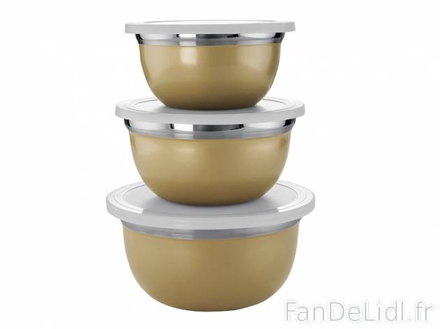 3 saladiers en acier inoxydable , prezzo 5.99 € per Le lot au choix 
- Lot de ...
