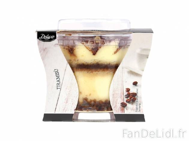 Tiramisu , prezzo 1.49 € per 85 g au choix, 1 kg = 17,53 € EUR. 
- Au choix ...