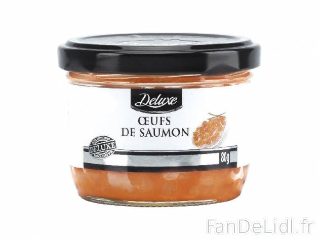Œufs de saumon , prezzo 4.99 € per 80 g, 1 kg = 62,38 € EUR.