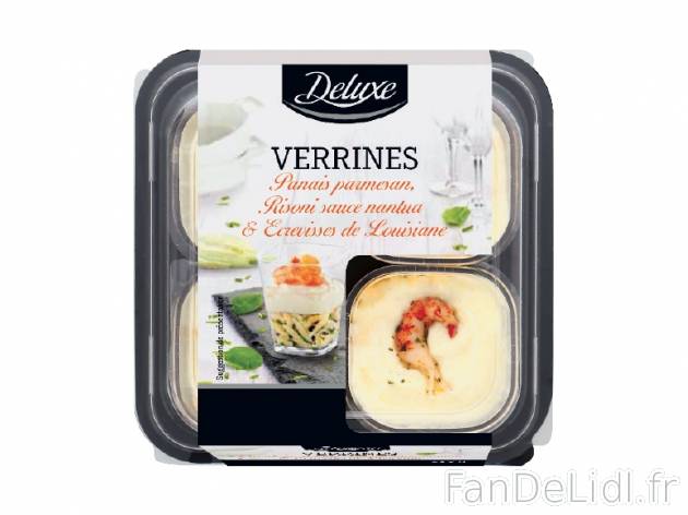 4 verrines , prezzo 4.29 € per 180 g au choix, 1 kg = 23,83 € EUR. 
- Au choix ...