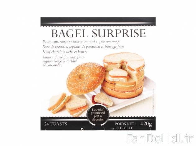 Bagel surprise , prezzo 8.99 € per 420 g, 1 kg = 21,40 € EUR. 
- Inédit chez ...