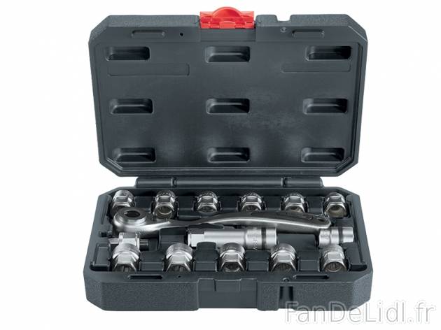 Coffret à douilles , prezzo 21.99 € per Le set 
- Le set de 15 pièces 
- Idéal ...
