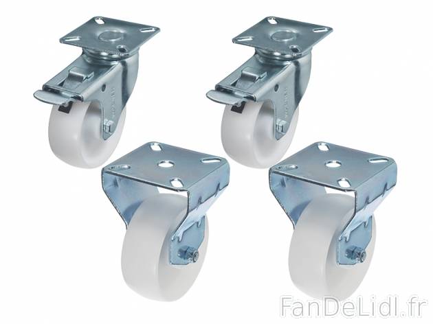 4 roulettes de transport , prezzo 6.99 € per Le lot 
- 2 roulettes fixes 
- ...