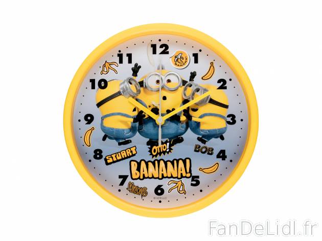 Horloge murale Minions, le prix 6.99 € 
- 2 modèles au choix 
- Dont 0,02 € ...
