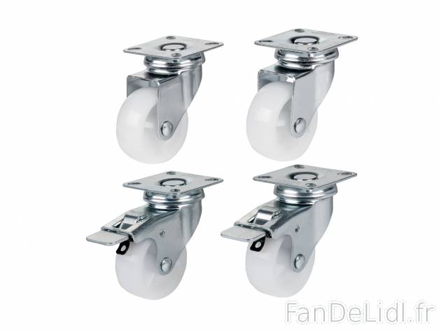Roulettes , le prix 6.99 € 
Au choix : 
- Lot de 4 roulettes pivotantes (roulettes blanches)
- ...