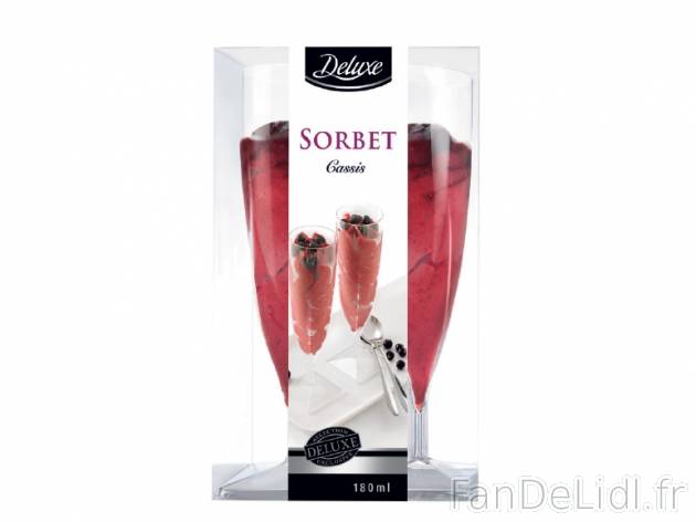 2 flûtes glacées avec sorbet , prezzo 2.49 € per 150 g au choix, 1 kg = 16,60 ...