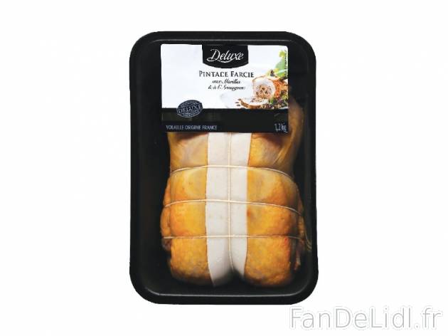 Pintade farcie aux morilles et à l’Armagnac , prezzo 10.33 € per Le kilo 
- ...