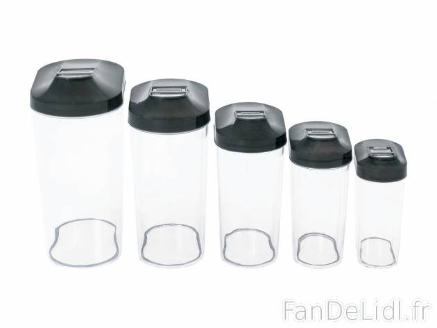 Boîtes de conservation , le prix 4.49 € 
- Set de 5 : env. 0.3 L, env. 0.45 ...