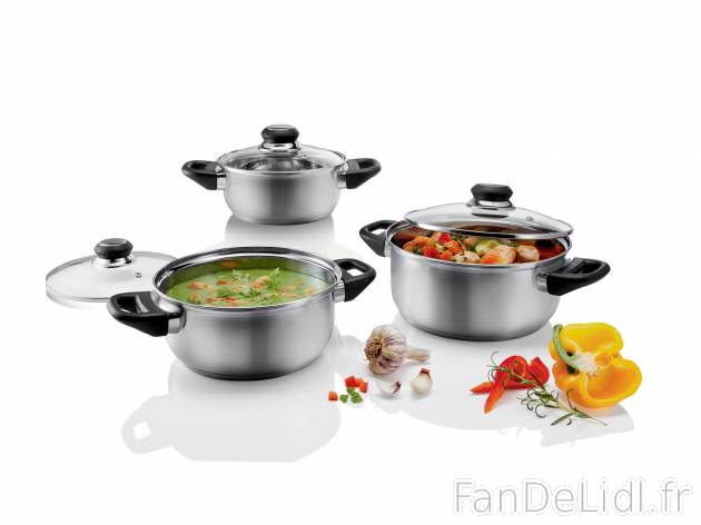 Faitouts en acier inoxydable , le prix 21.99 € 
- Set de 3 : env. 2,6 L, env. ...