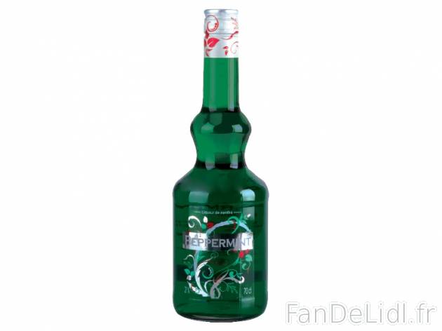 Liqueur de menthe Peppermint , prezzo 6.99 € per 70 cl, 1 L = 9,99 € EUR. 
- ...