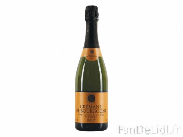 Crémant de Bourgogne blanc brut AOP , prezzo 5.79 € 
- Température optimale ...