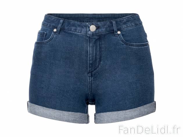 Short en jean , le prix 6.99 € 
- Du 36 au 48 selon modèle.
- Ex. 98 % coton ...