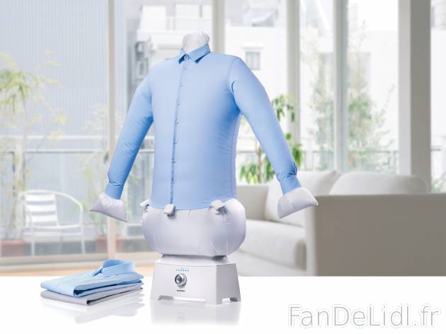Mannequin de repassage Silvercrest, le prix 49.99 € 
- Sèche et repasse automatiquement ...