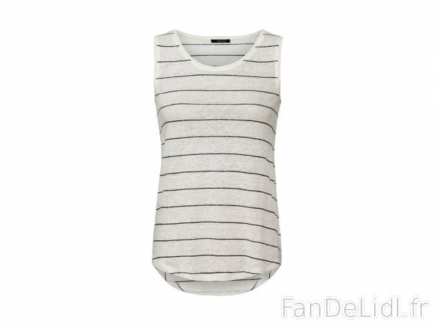 Débardeur en lin Esmara, le prix 6.99 € 
- Du S au XL selon modèle.
- Dos ...