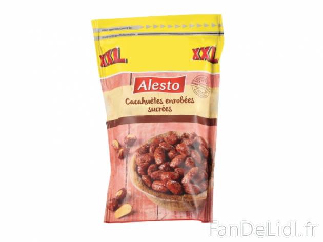 Cacahuètes enrobées sucrées , prezzo 1.49 € per 350 g, 1 kg = 4,26 € EUR.