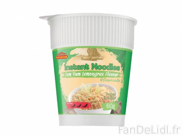 Nouilles express aromatisées , prezzo 0.69 € per 60 g au choix, 1 kg = 11,50 ...