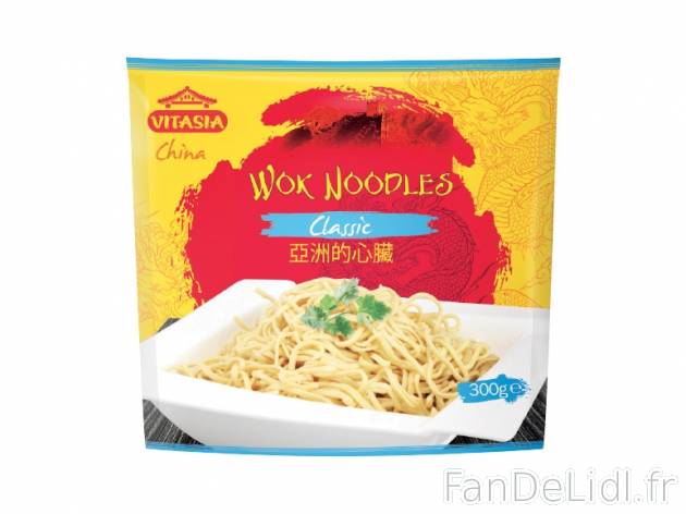 Nouilles pour wok , prezzo 0.99 € per 300 g au choix, 1 kg = 3,30 € EUR. 
- ...