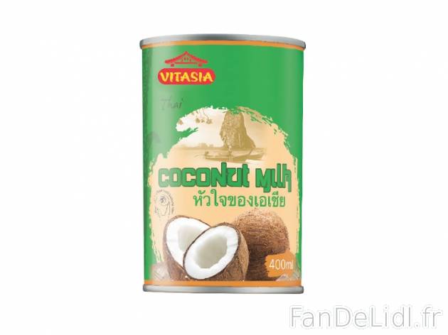 Lait de coco , prezzo 0.99 € per 400 ml, 1 L = 2,48 € EUR.