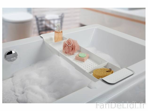 Étagère pour baignoire , le prix 3.99 € 
- Extensible de 55 à 78 cm
- Autre ...
