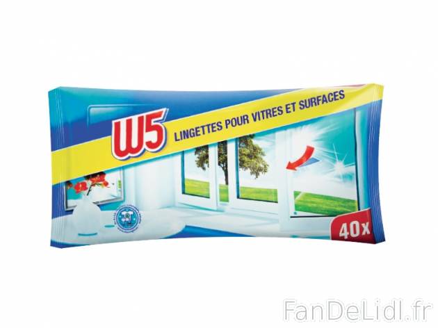 40 lingettes pour vitres et surfaces , prezzo 1.19 € per Le pack de 40 lingettes