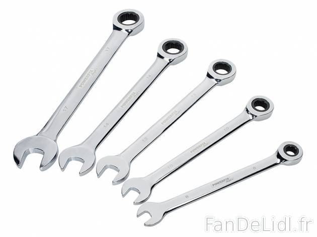 5 clés mixtes à cliquet , prezzo 9.99 € per Le lot 
- Cliquet à 72 dents intégré ...