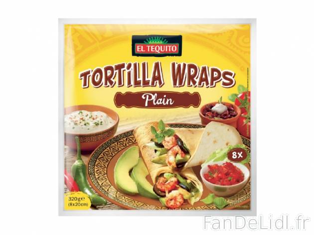 8 tortillas nature , prezzo 0.99 € per 320 g, 1 kg = 3,09 € EUR. 
- Ø 20 cm ...