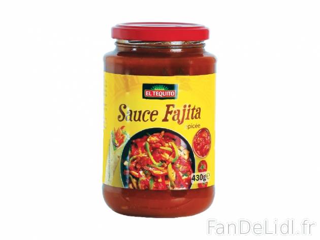 Sauce pour fajitas , prezzo 1.79 € per 430 g, 1 kg = 4,16 € EUR.