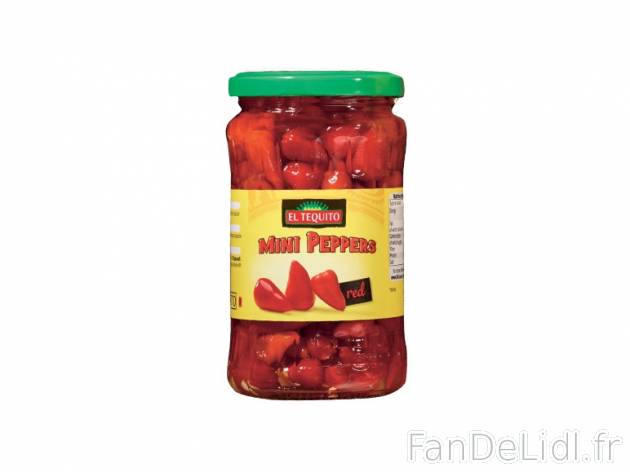 Mini poivrons , prezzo 1.29 € per 190 g (PNE) au choix, 1 kg = 6,79 € EUR. 
- ...