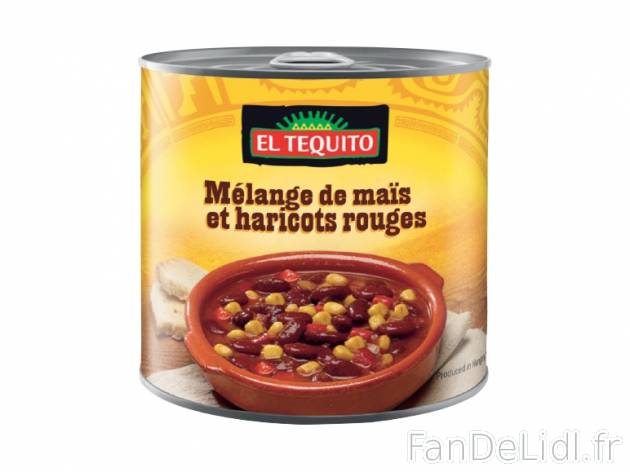 Mélange de maïs et haricots rouges , prezzo 0.79 € per 285 g (PNE), 1 kg = 2,77 ...