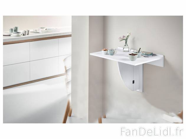 Table murale pliante , le prix 19.99 € 
- Pour 1 ou 2 personnes
- A monter soi-même
- ...