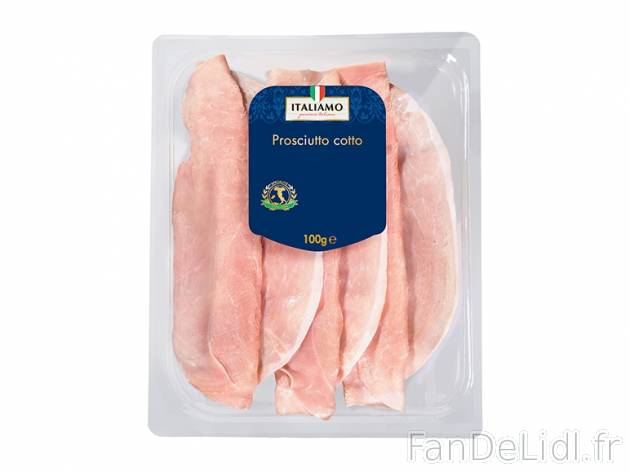 Jambon cuit italien en tranches , prezzo 1.59 € per 100 g, 1 kg = 15,90 € EUR.