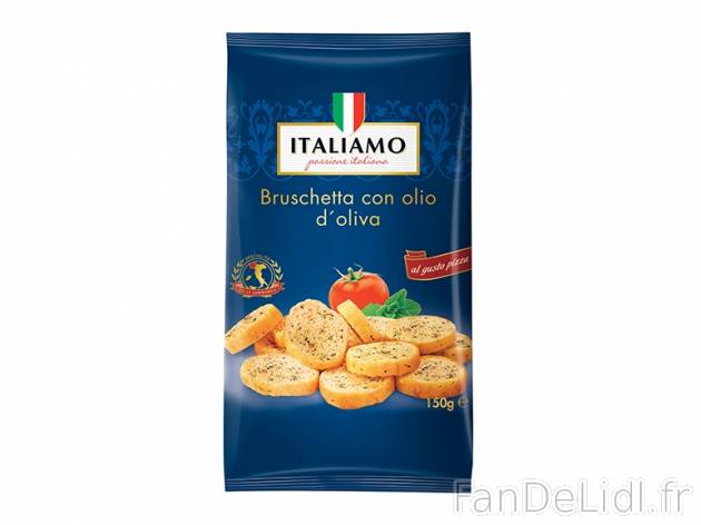 Mini bruschetta , prezzo 0.89 € per 150 g au choix, 1 kg = 11,87 € EUR. 
- ...