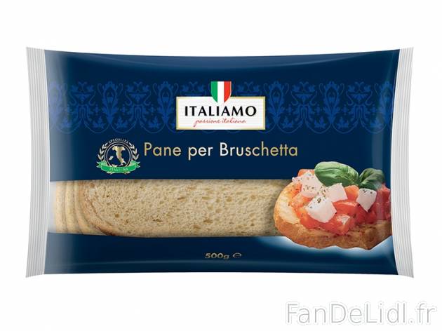 5 tranches de pain à bruschetta , prezzo 1.99 € per 500 g, 1 kg = 3,98 € EUR.