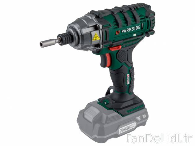Visseuse à chocs SANS FIL Parkside, X20VTeam, le prix 32.99 € 
- Porte-embout ...