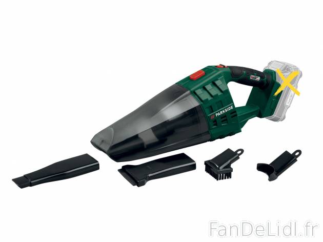 Aspirateur à main SANS FIL Parkside, X20VTeam, le prix 19.99 € 
- ASPIRE L’EAU ...