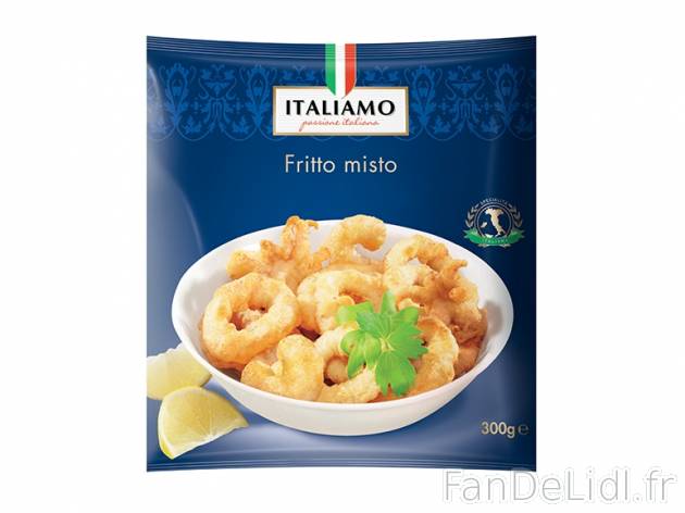 Beignets de fruits de mer , prezzo 1.99 € per 300 g, 1 kg = 6,63 € EUR. 
- ...