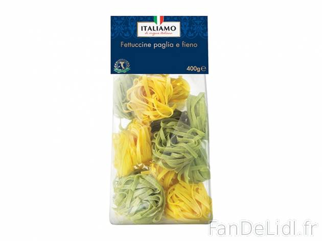 Fettuccine aux œufs et épinards , prezzo 1.49 € per 400 g, 1 kg = 3,73 € EUR.