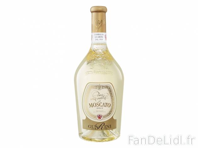 Moscato dolce guarini IGP , prezzo 3.79 € per 75 cl, 1 L = 6,25 € EUR.
