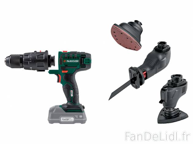Outil 4 en 1 , le prix 48.99 € 
- 4 en 1 : visseuse, ponceuse, scie sabre et ...
