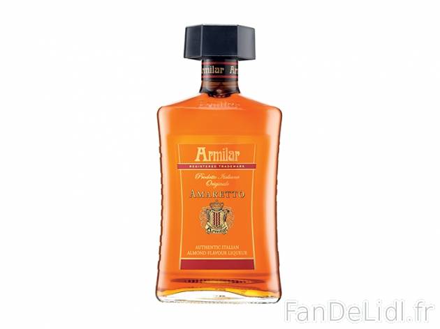 Amaretto , prezzo 8.69 € per 70 cl, 1 L = 12,41 € EUR. 
- 28 % Vol. 
- Idéal ...