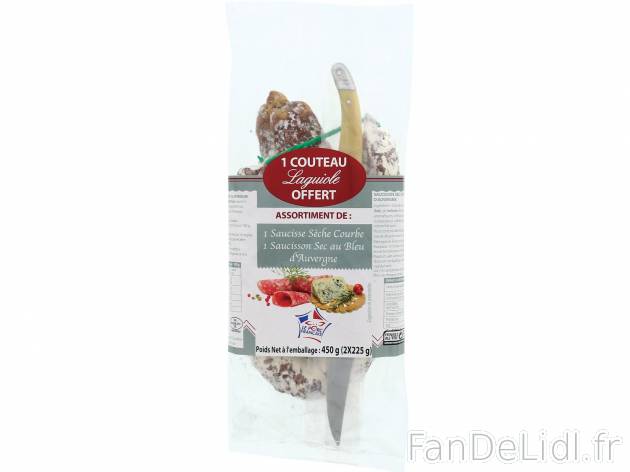 Lot de 2 saucissons1 , prezzo 4.99 € per 450 g 
- Composé d&apos;une saucisse ...