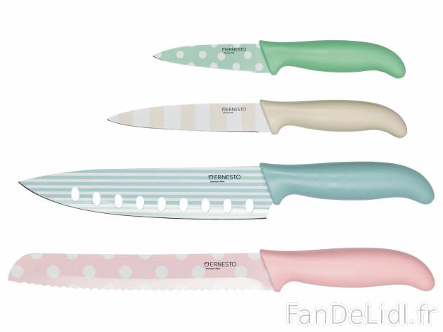 Set de couteaux , le prix 7.99 € 
- Set de 4 : couteau à légumes, couteau multi-usage, ...