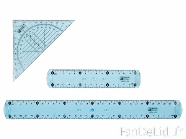 Set de géométrie , le prix 0.99 &#8364; 
- Set de 3 : 1 r&egrave;gle d&#39;env. ...