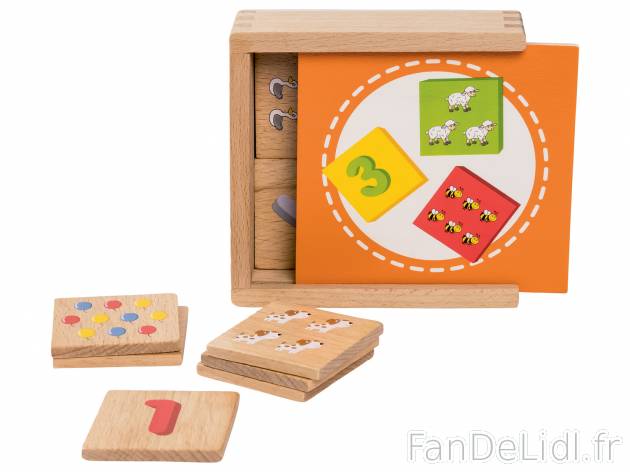 Boîte d’apprentissage en bois , le prix 3.99 € 
Au choix : 
- Heure : à ...